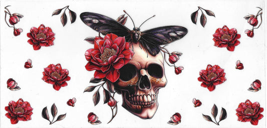 Skull, Black Buttterfly wrap