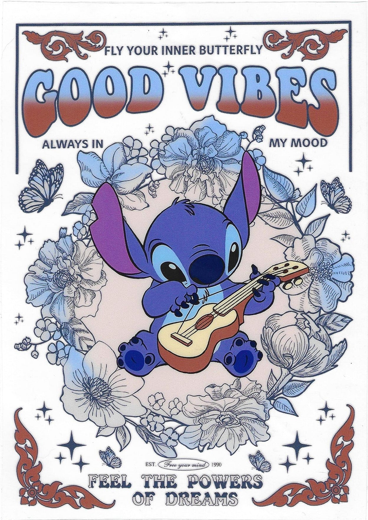 Blue Dog Guitar decal