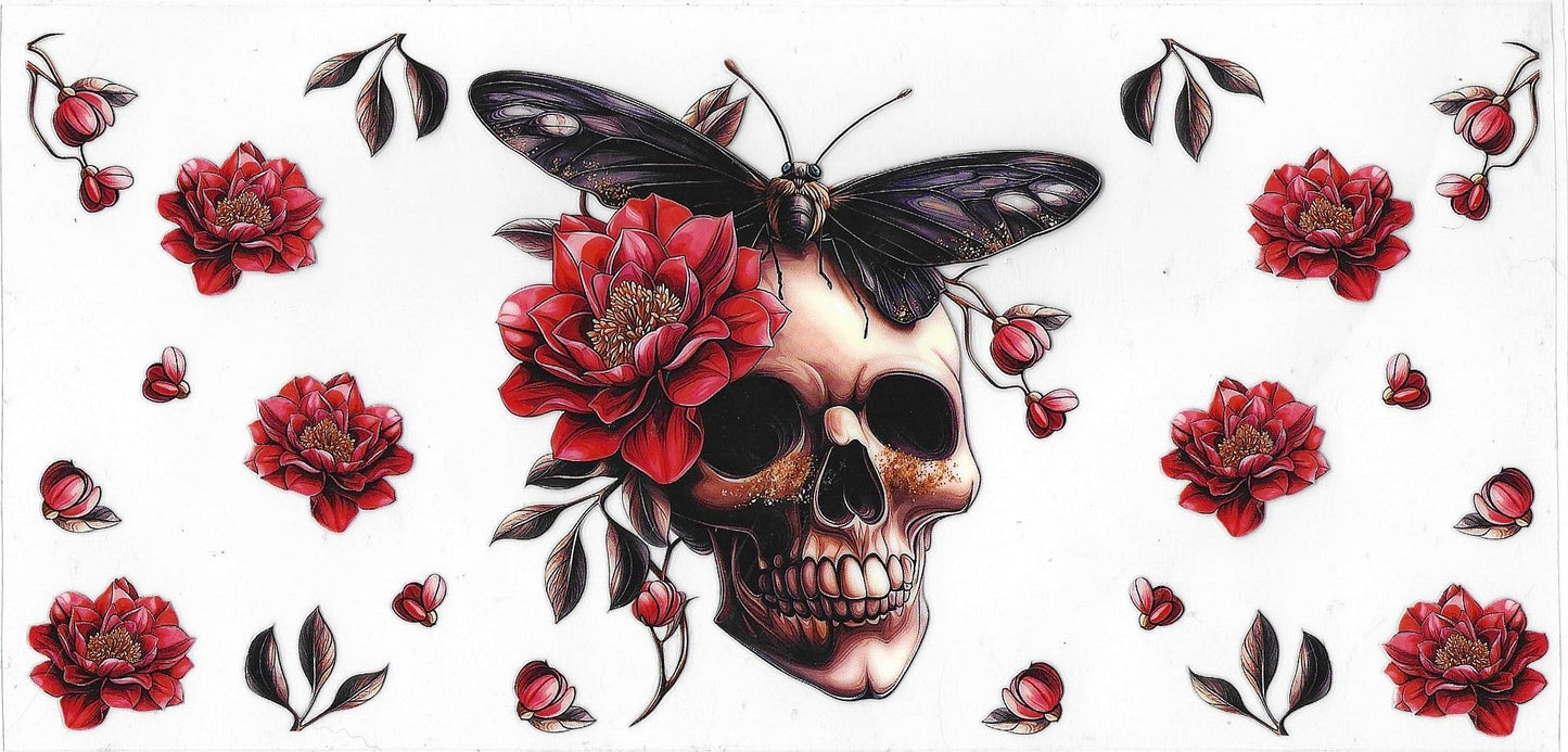 Skull, Black Buttterfly wrap
