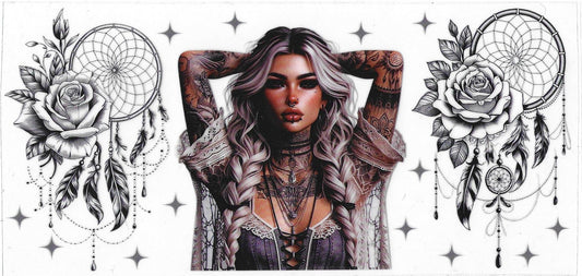 Tattoo Woman and Dream Catcher